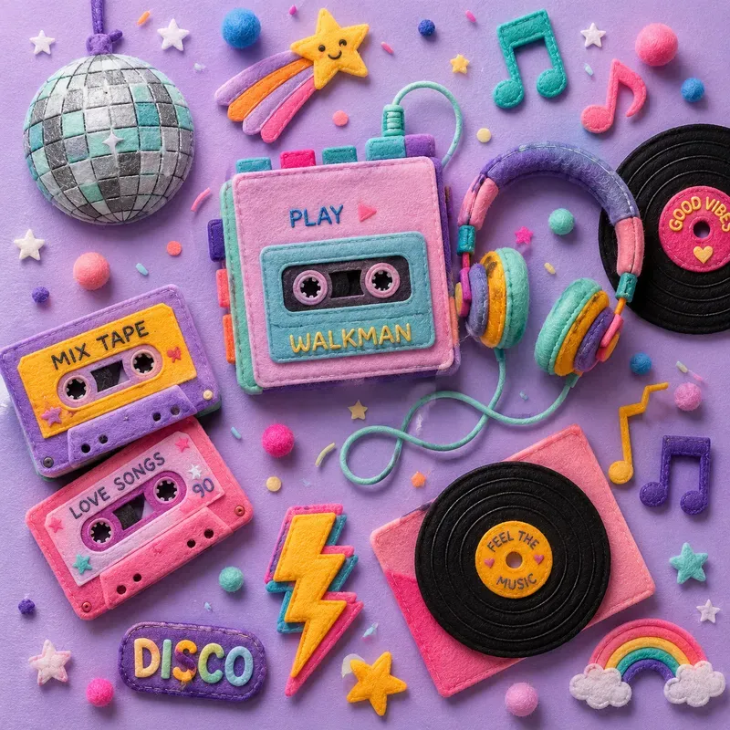Whimsical Felt Music Flatlays