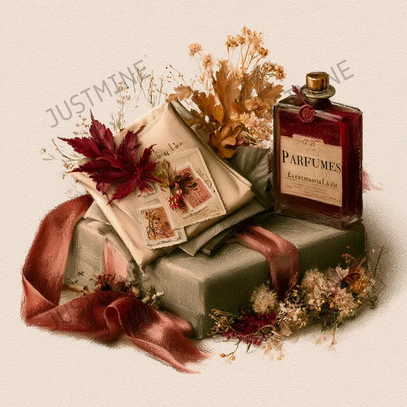 Crimson Spring Fall Gift Clipart