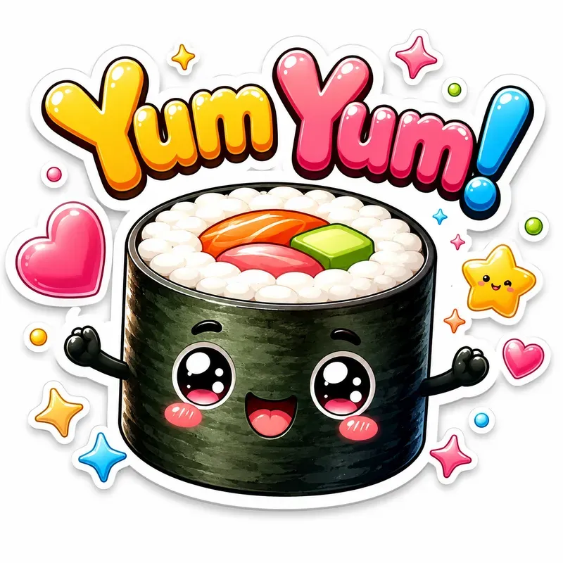 Kawaii Cute Sticker Characters 3D Style