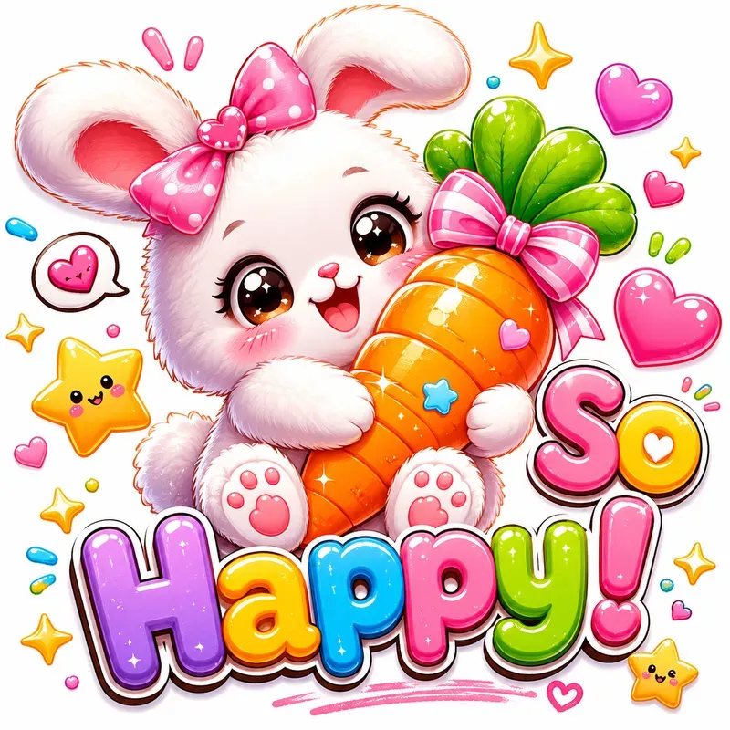 Kawaii Cute Sticker Characters 3D Style