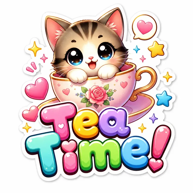 Kawaii Cute Sticker Characters 3D Style