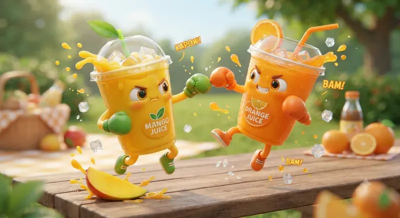 Cute 3D Juice Battle Prompts