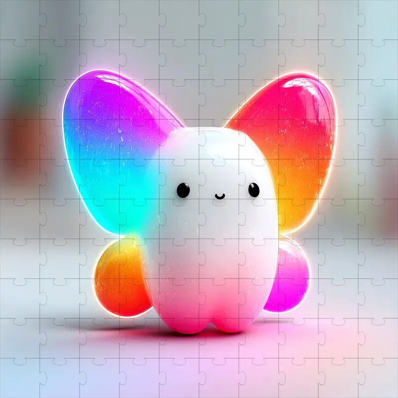 Glossy 3D Kawaii Rainbow Charms