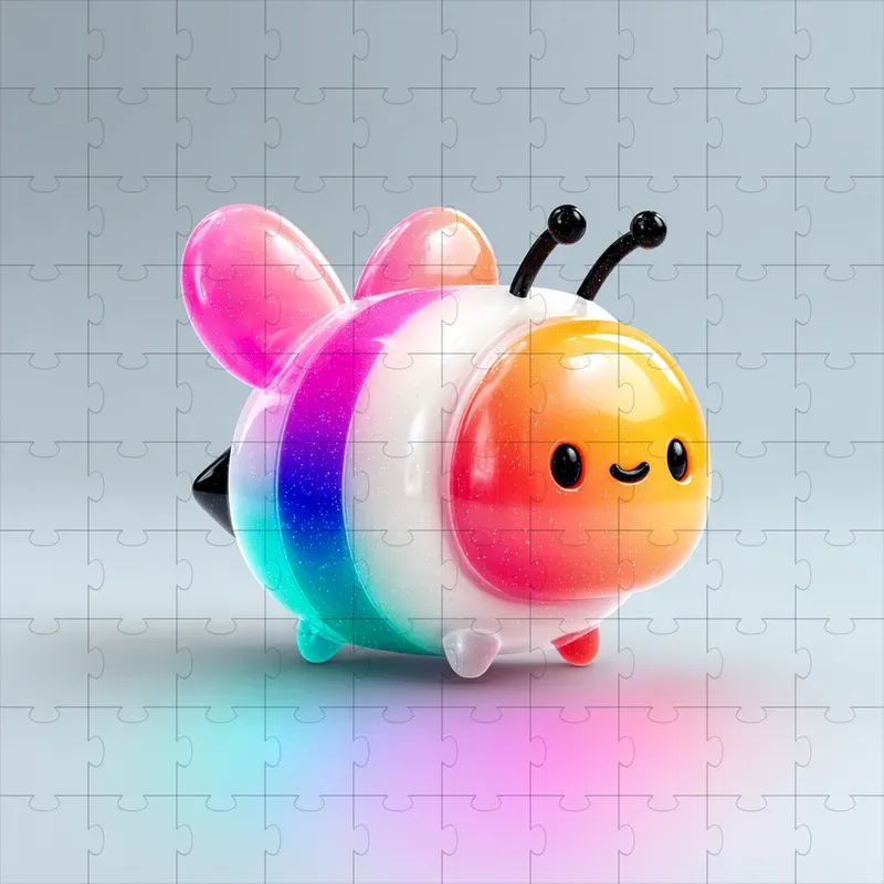 Glossy 3D Kawaii Rainbow Charms