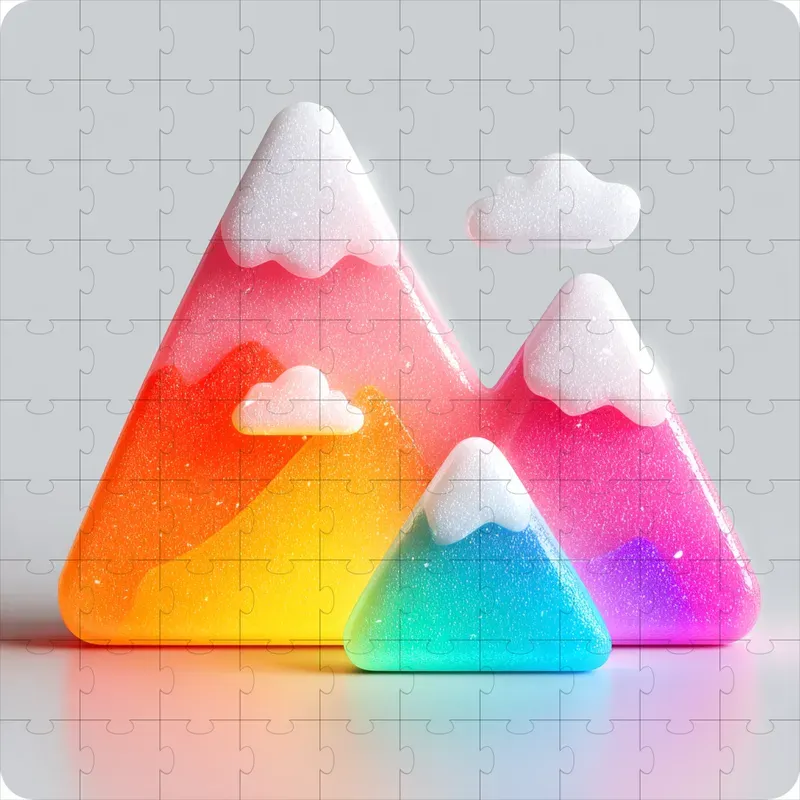 Glossy 3D Kawaii Rainbow Charms
