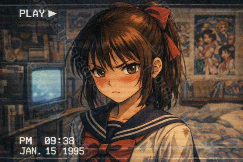 90s Retro Vhs Anime Girl Portraits Gpt5