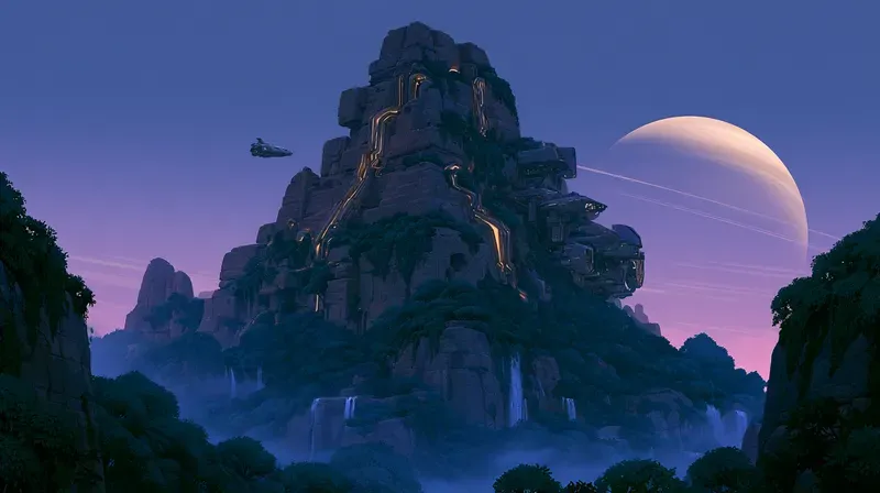 Cinematic Scifi Ruins Concept Art
