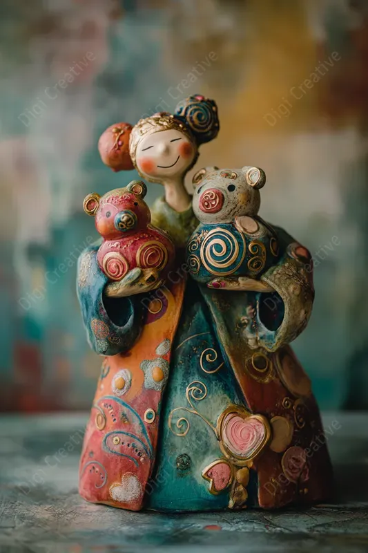 Handcrafted Folk Art Figurine Style