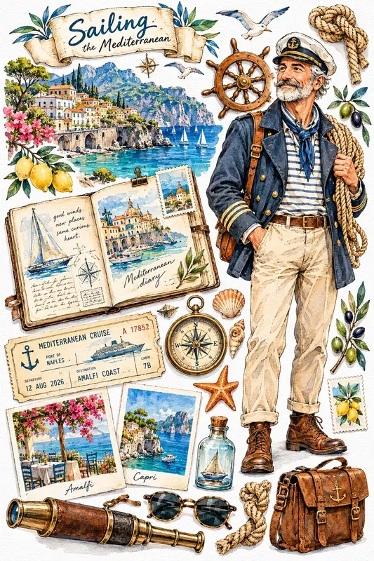 Travel Scrapbook Sticker Set Creator