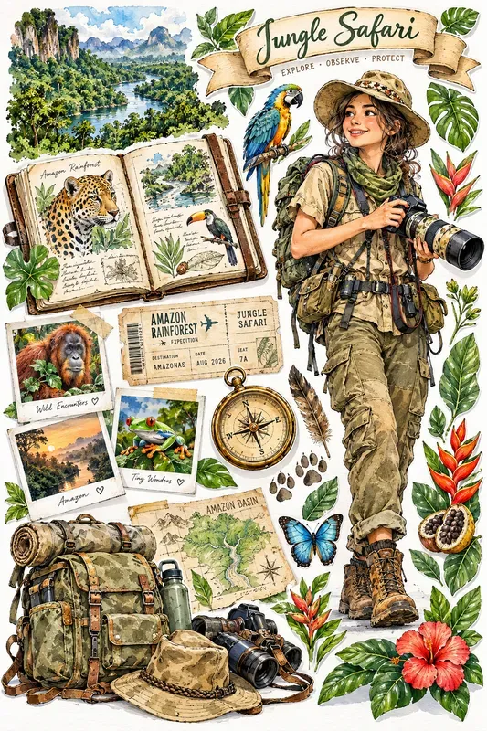 Travel Scrapbook Sticker Set Creator