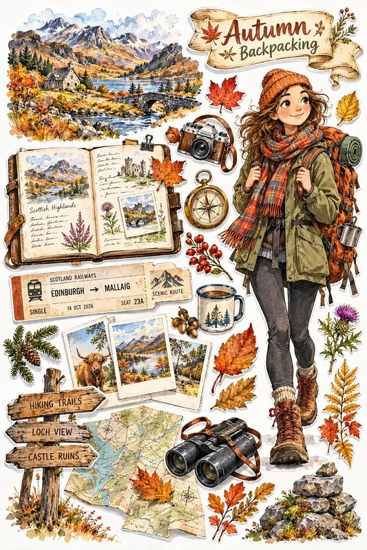Travel Scrapbook Sticker Set Creator