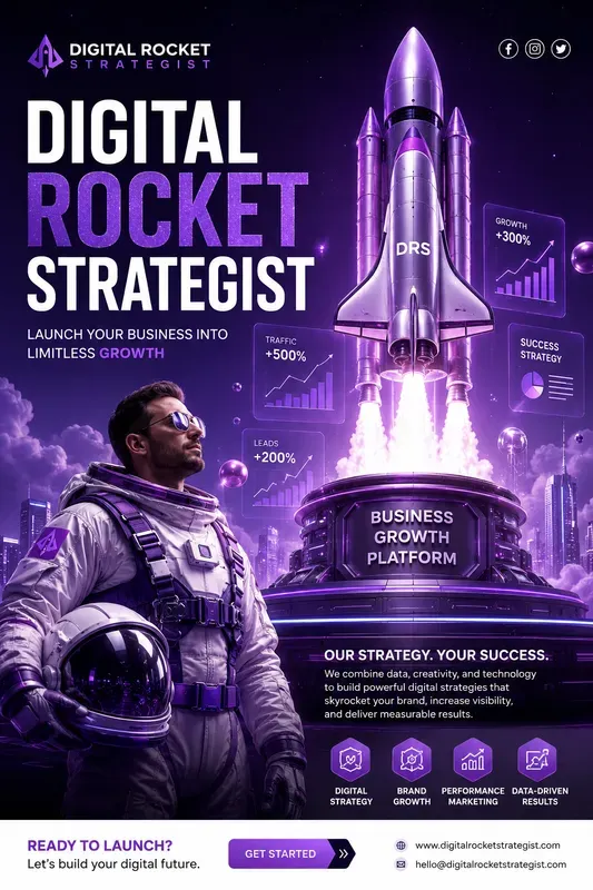 Purple Futuristic Marketing Posters