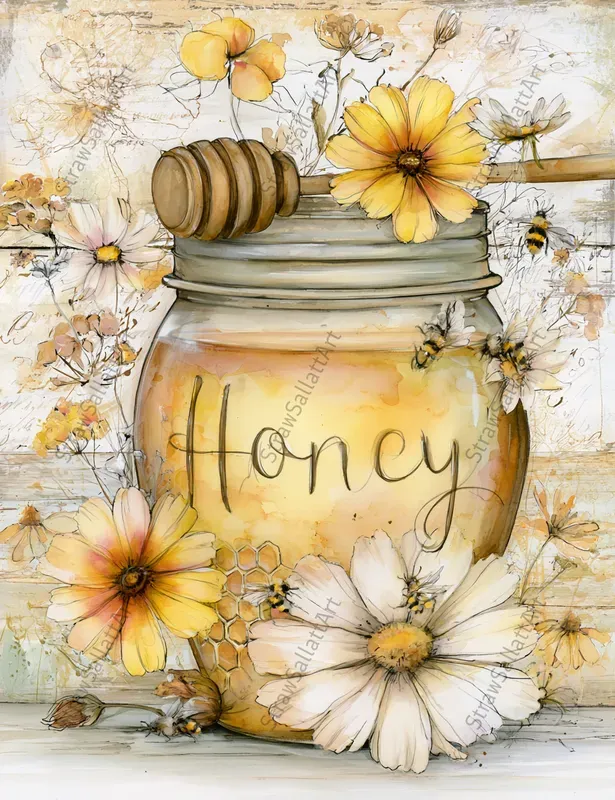 Honey Time Junk Journal Wall Art