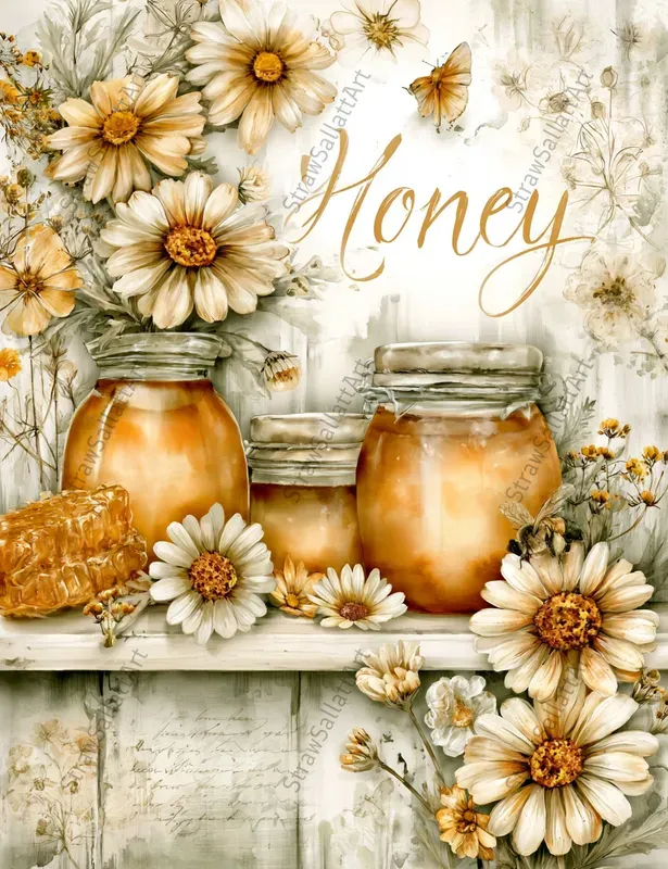 Honey Time Junk Journal Wall Art