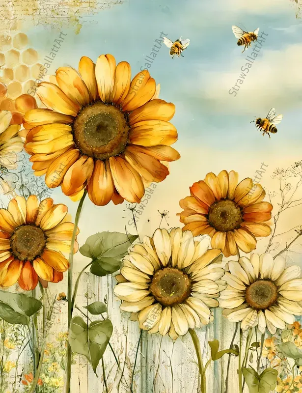 Honey Time Junk Journal Wall Art