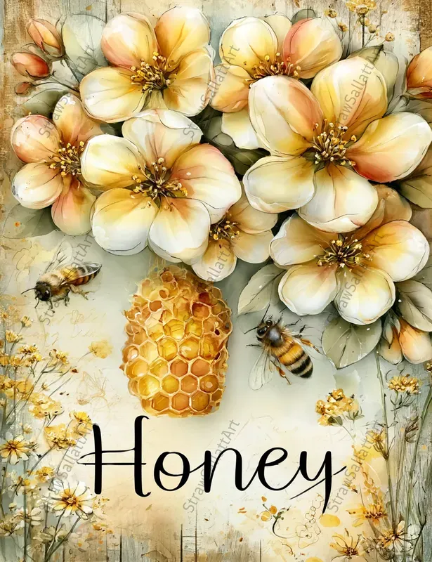 Honey Time Junk Journal Wall Art