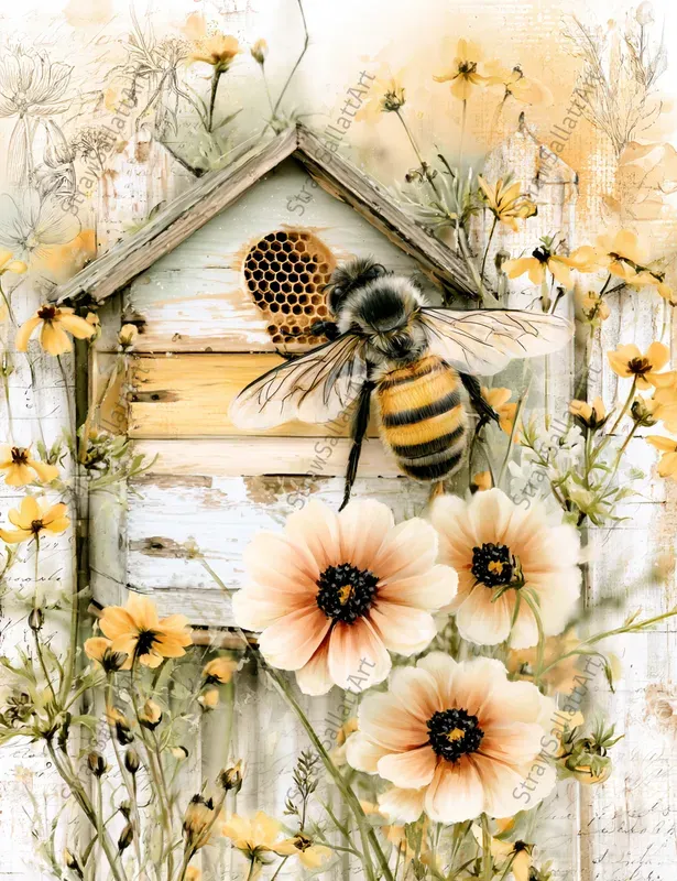 Honey Time Junk Journal Wall Art