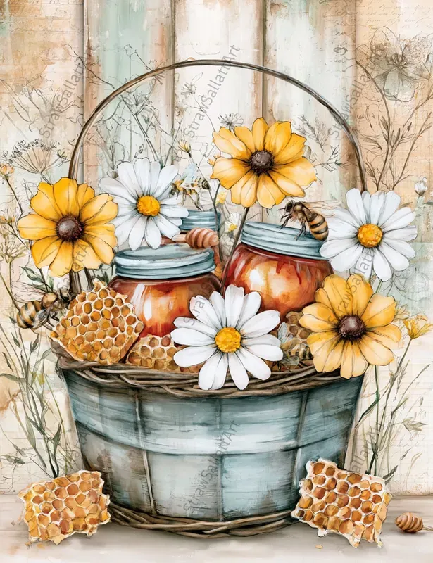 Honey Time Junk Journal Wall Art