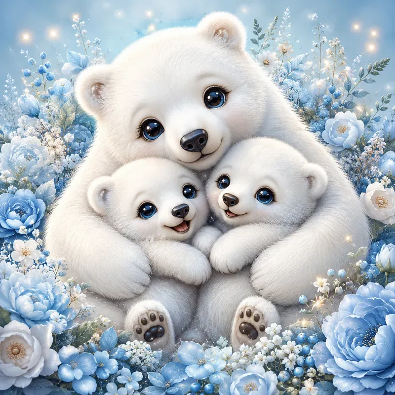 Cute Fantasy Animal Family Art