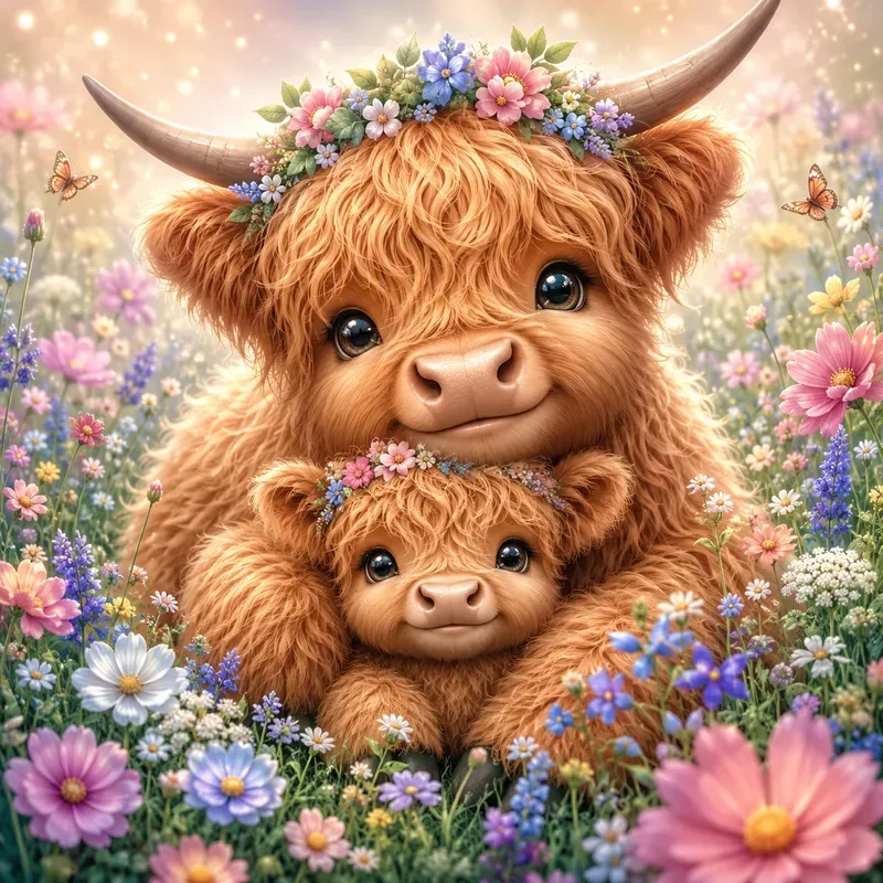 Cute Fantasy Animal Family Art