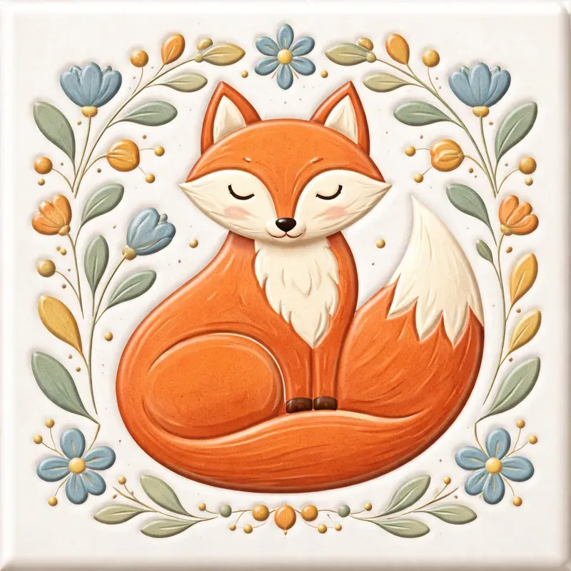 Ceramic Folk Animal Tiles