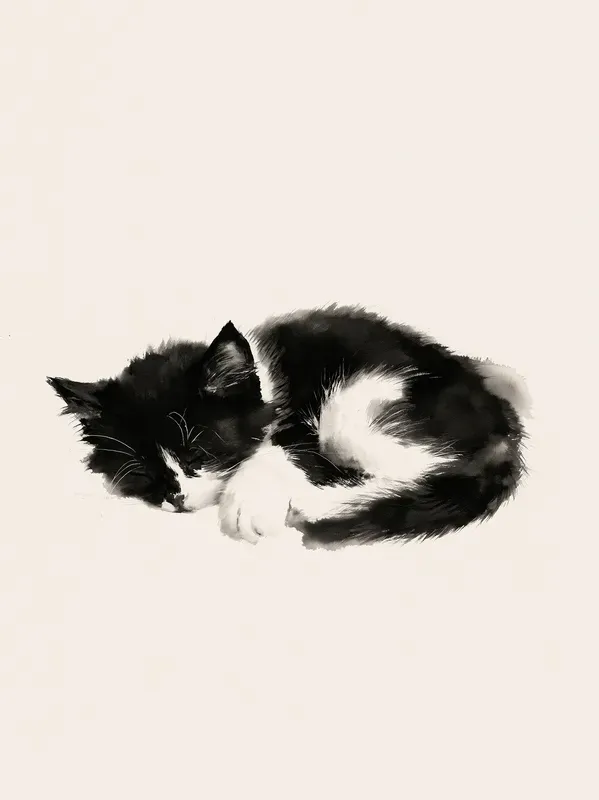 Minimalist Ink Wash Zen Wall Art Prints