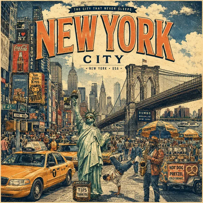 Vintage American City Travel Posters