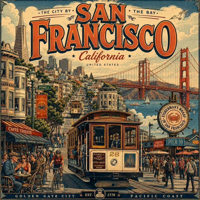 Vintage American City Travel Posters