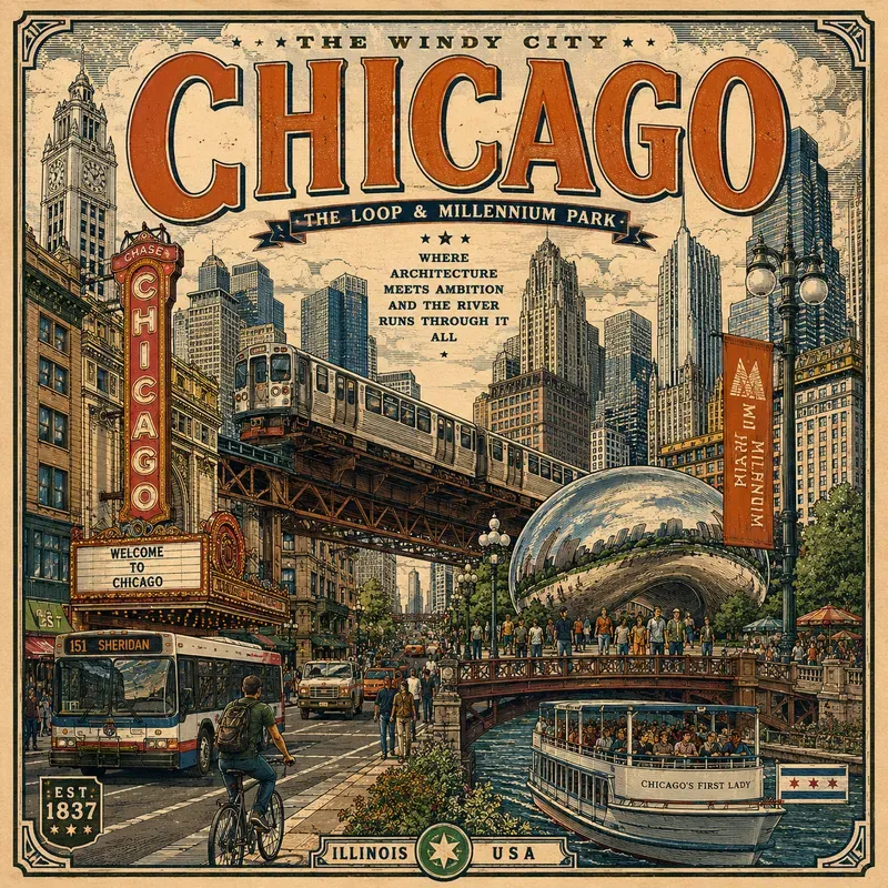 Vintage American City Travel Posters