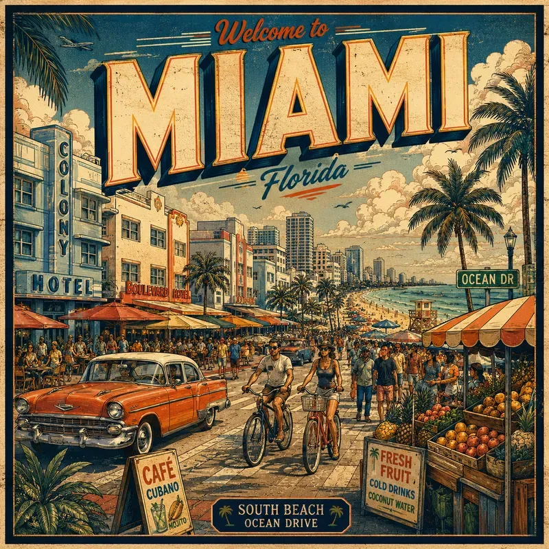 Vintage American City Travel Posters