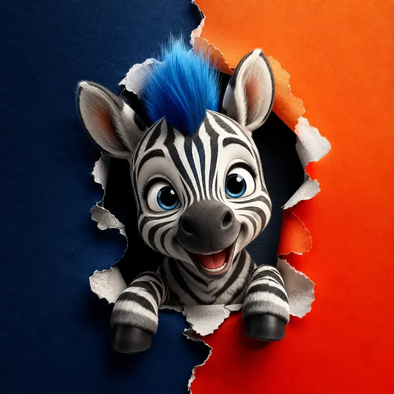 Cute 3D Torn Wall Animals