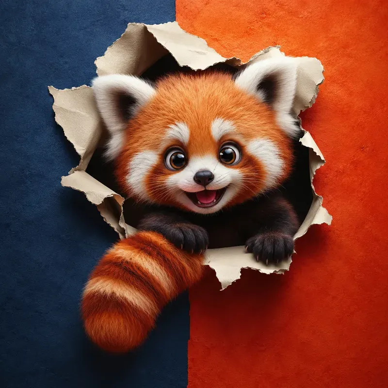 Cute 3D Torn Wall Animals