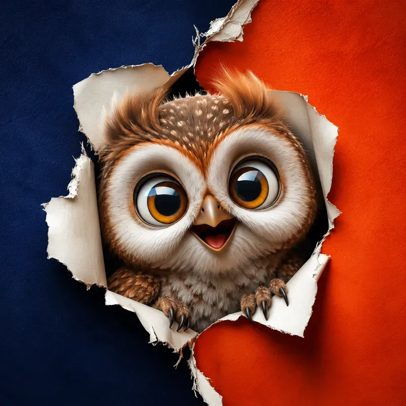 Cute 3D Torn Wall Animals