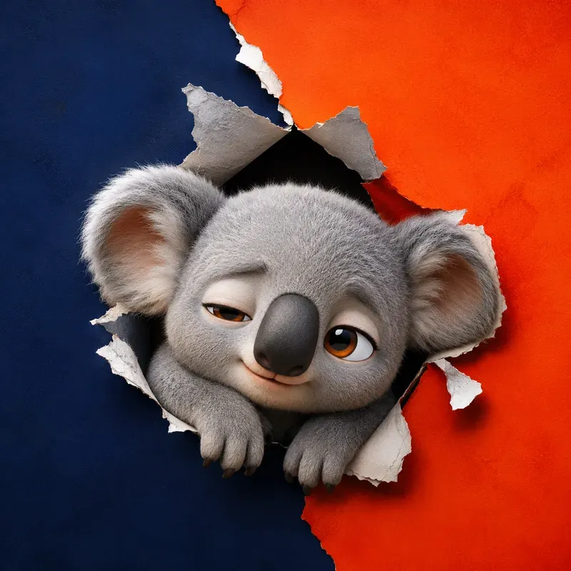 Cute 3D Torn Wall Animals
