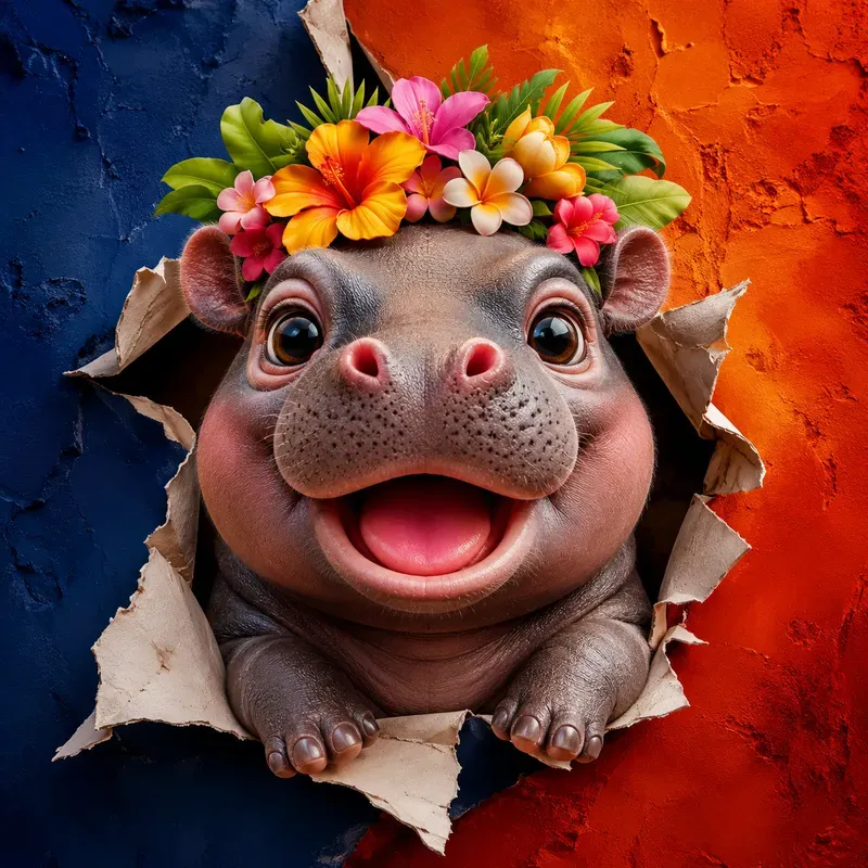 Cute 3D Torn Wall Animals