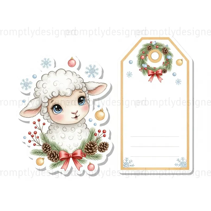 Cute Christmas Sticker And Tag Sets