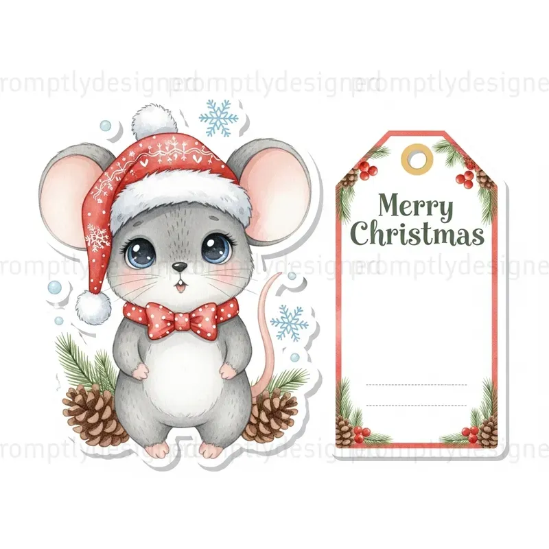 Cute Christmas Sticker And Tag Sets