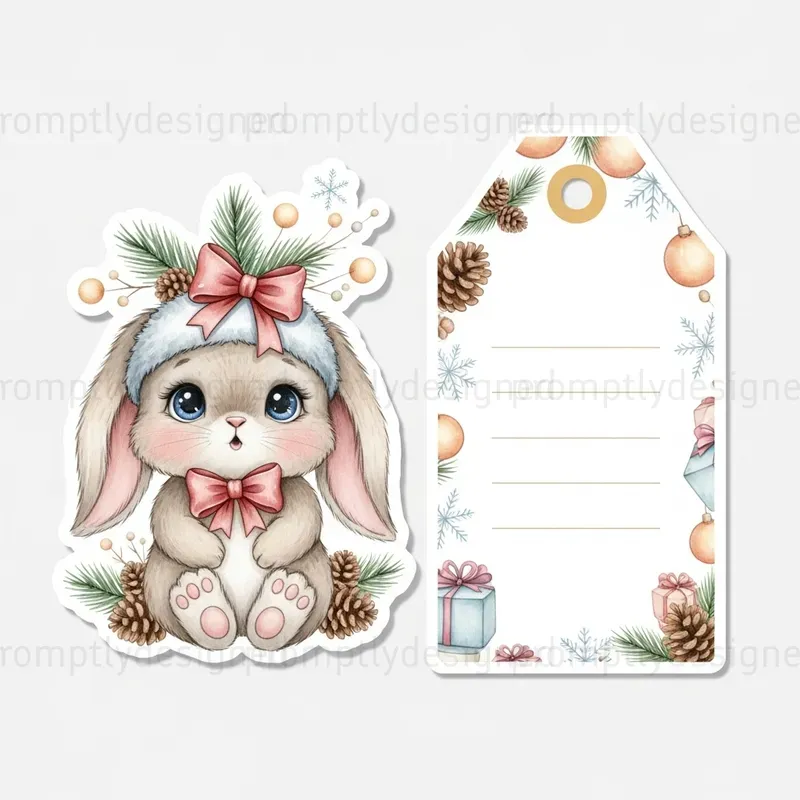 Cute Christmas Sticker And Tag Sets
