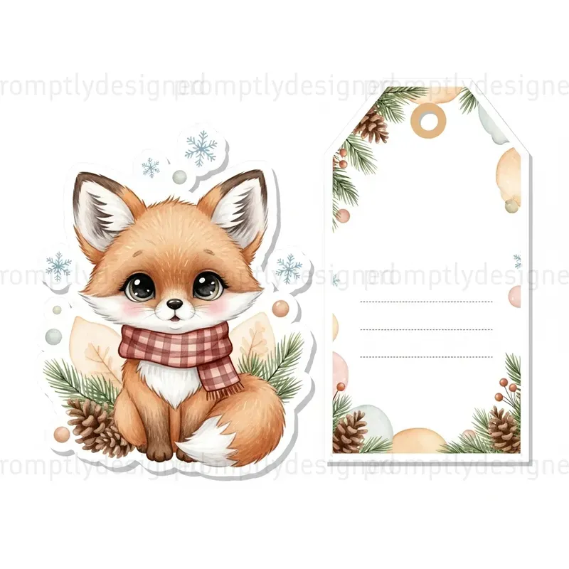 Cute Christmas Sticker And Tag Sets