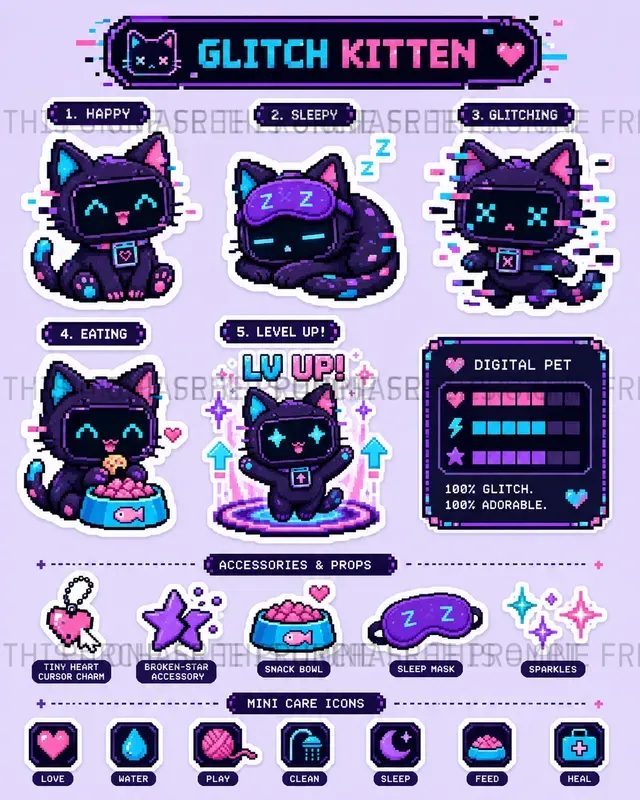 Pixel Pet Sticker Sheets