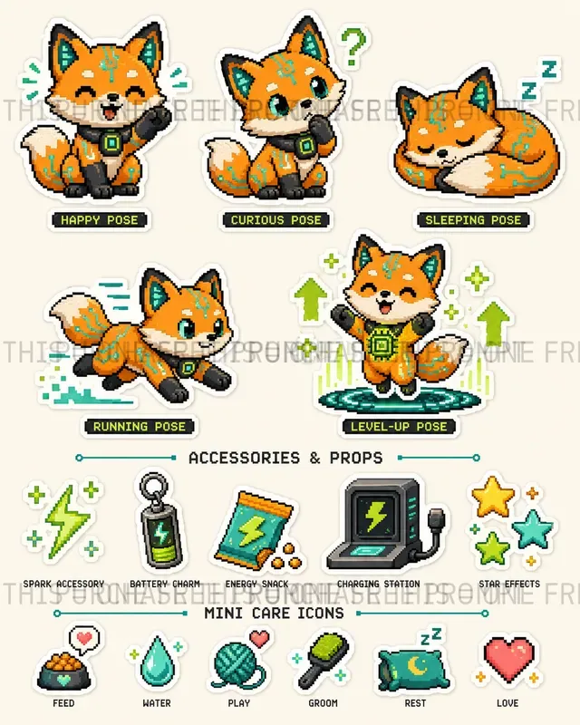 Pixel Pet Sticker Sheets