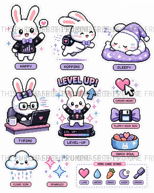 Pixel Pet Sticker Sheets