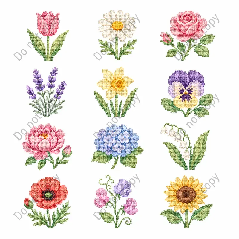 Cross Stitch Clipart Sets