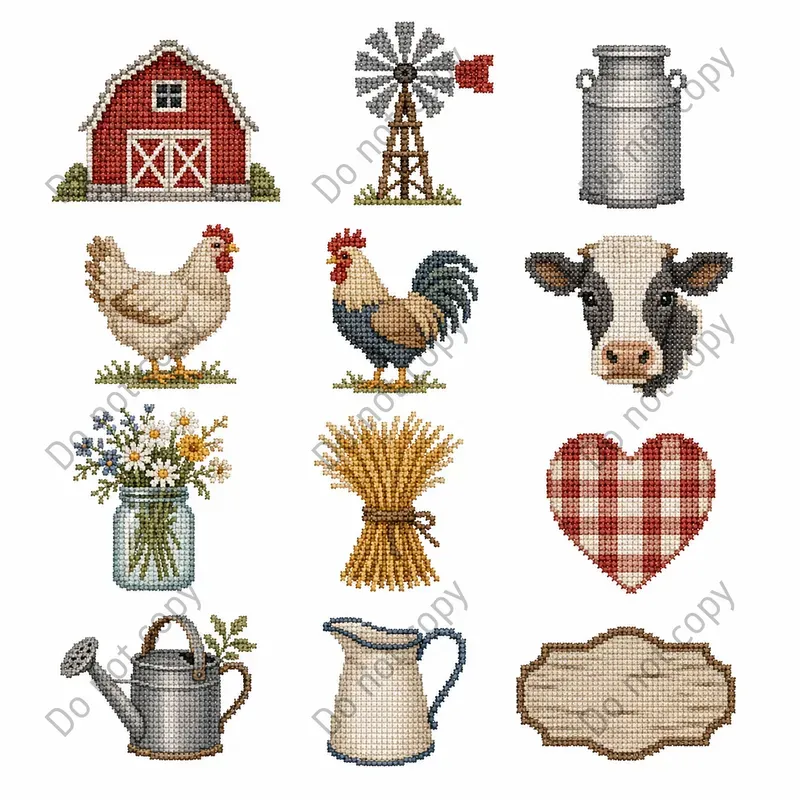 Cross Stitch Clipart Sets
