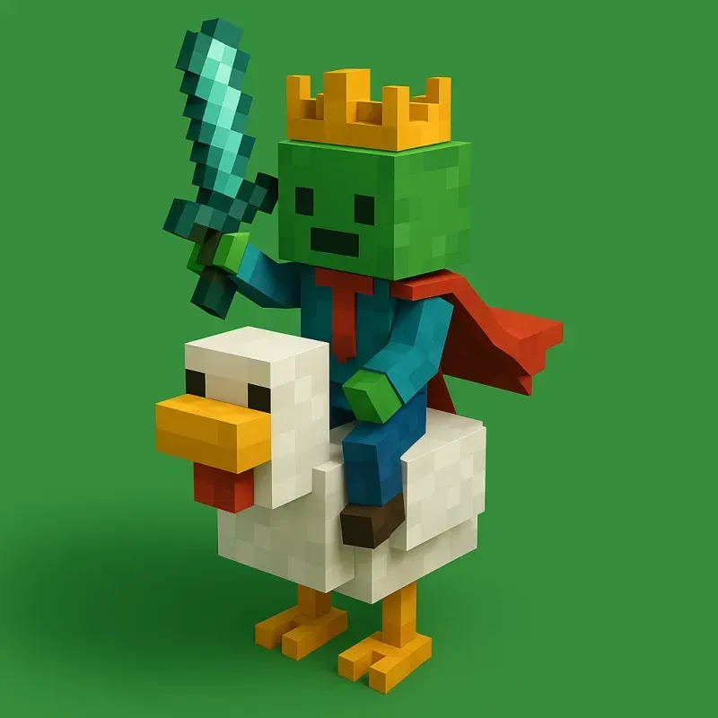 Voxel Minecraft Style Character Rides