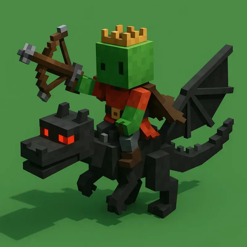 Voxel Minecraft Style Character Rides