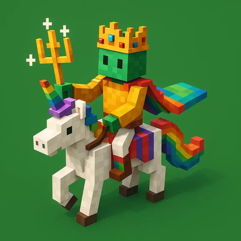 Voxel Minecraft Style Character Rides