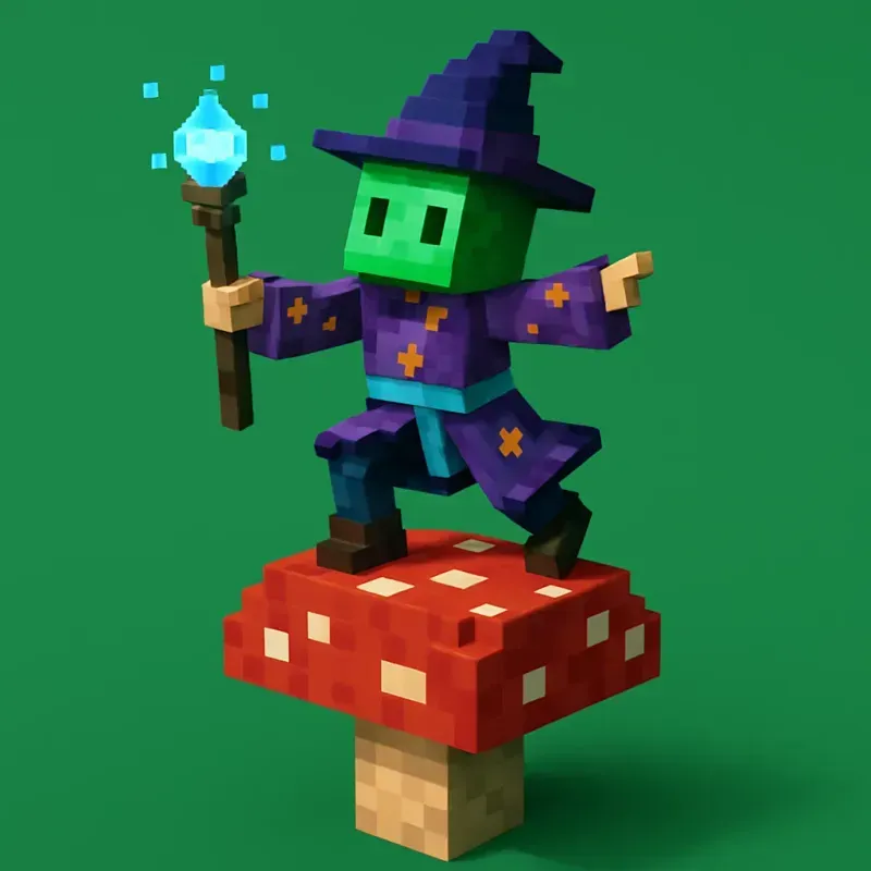 Voxel Minecraft Style Character Rides