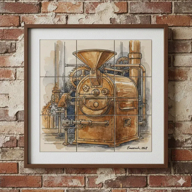 Vintage Ceramic Transport Tile Art