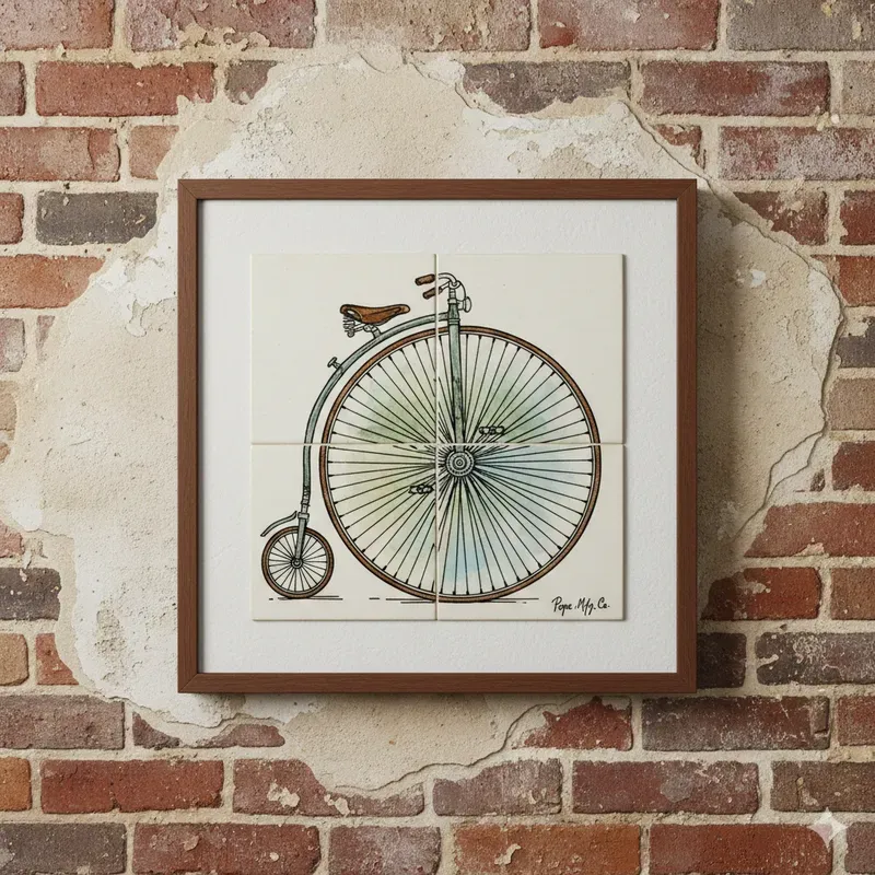 Vintage Ceramic Transport Tile Art